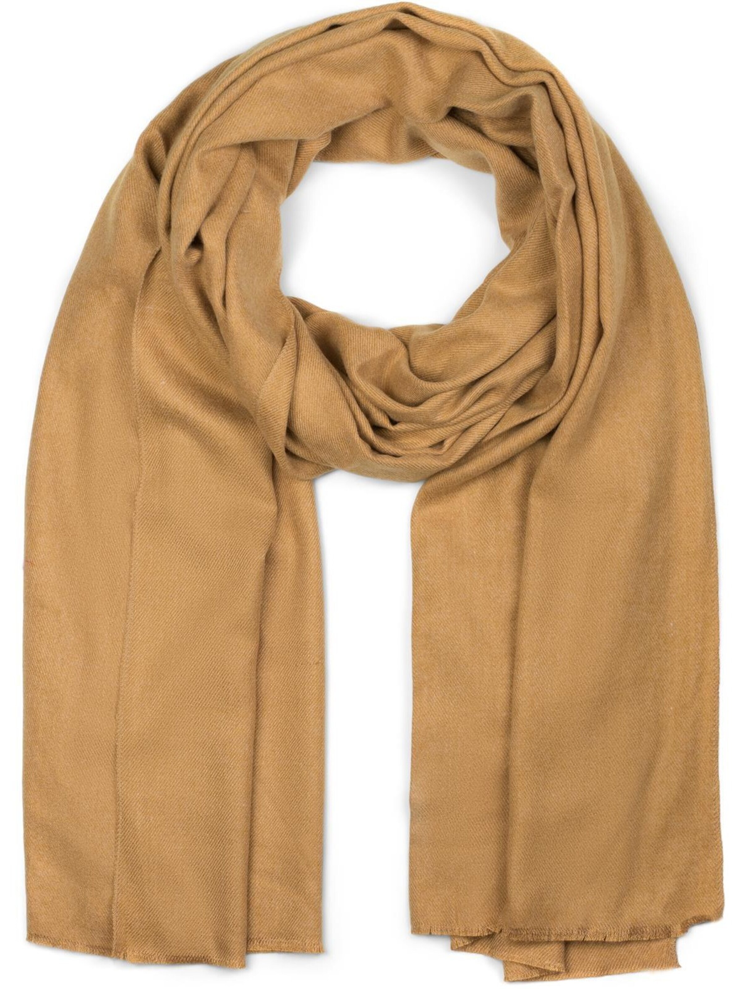 styleBREAKER Schal 'Unifarbener Schal mit Fransen'‌ in Beige: Vorderseite