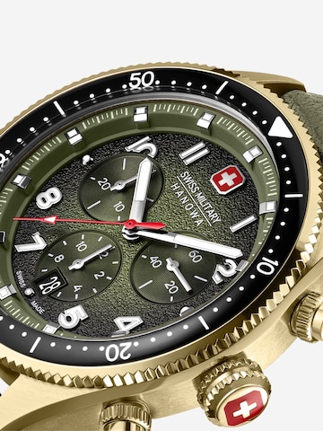 SWISS MILITARY HANOWA Analoog horloge 'Greyhound Chrono' in Groen