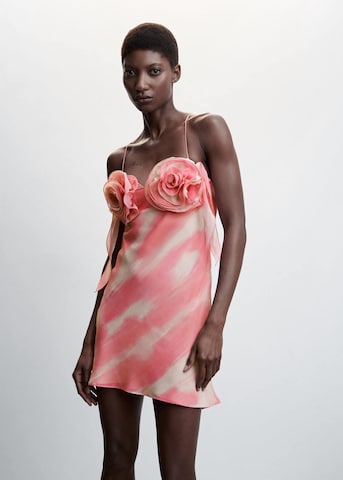 MANGO Koktejlové šaty 'Tye' – pink: přední strana