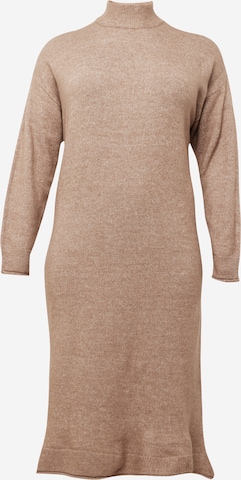 Vero Moda Curve Knitted dress 'KADEN' in Brown: front