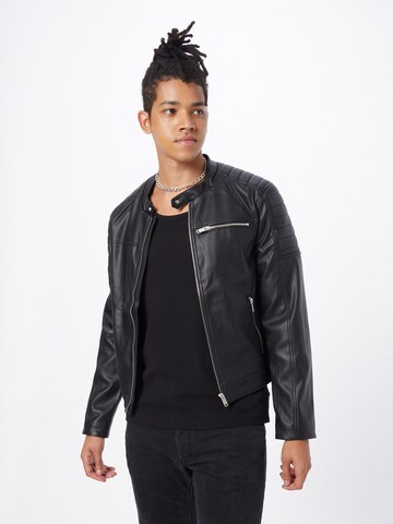 ABOUT YOU Between-season jacket 'Ruben' in Black: front