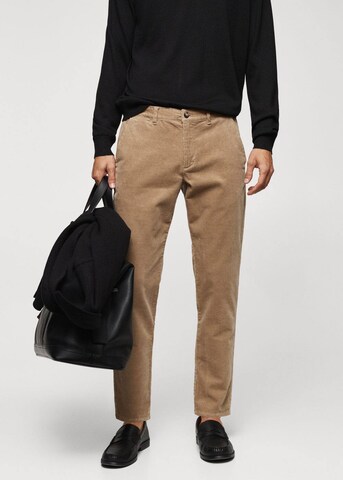 MANGO MAN Regular Pants 'Berdam' in Beige: front