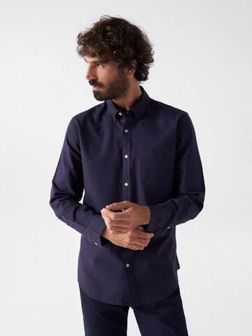 Salsa Jeans Regular fit Button Up Shirt 'Monaco' in Blue: front