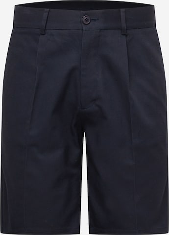 BURTON MENSWEAR LONDON Pleat-Front Pants in Blue: front