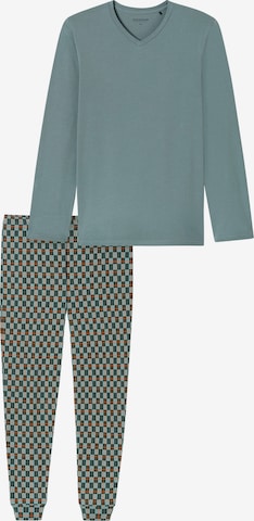 SCHIESSER Long Pajamas ' Casual Essentials ' in Blue: front