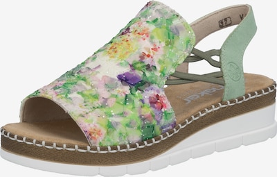 Rieker Sandale in beige / gelb / grün / lila, Produktansicht