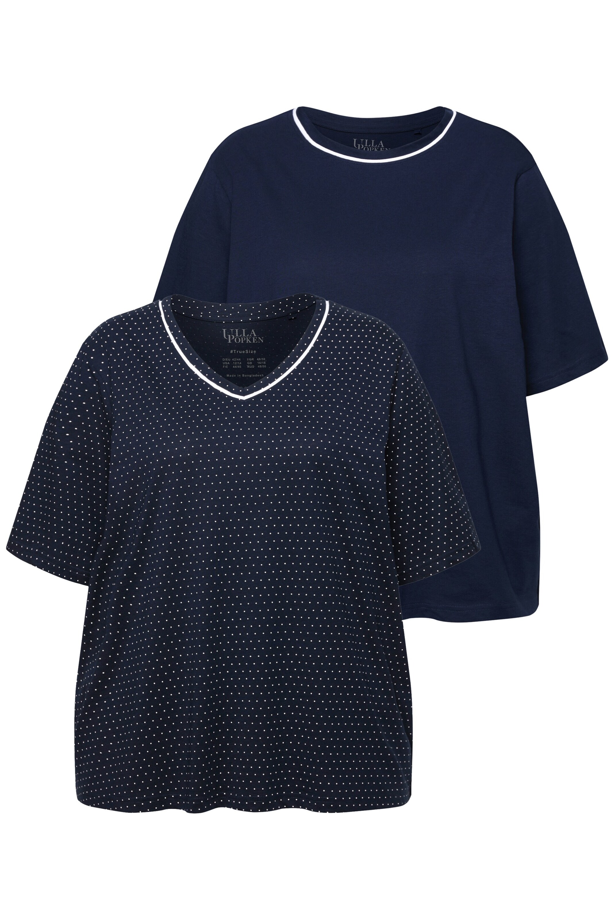 Ulla Popken Slaapshirt in Blauw: voorkant