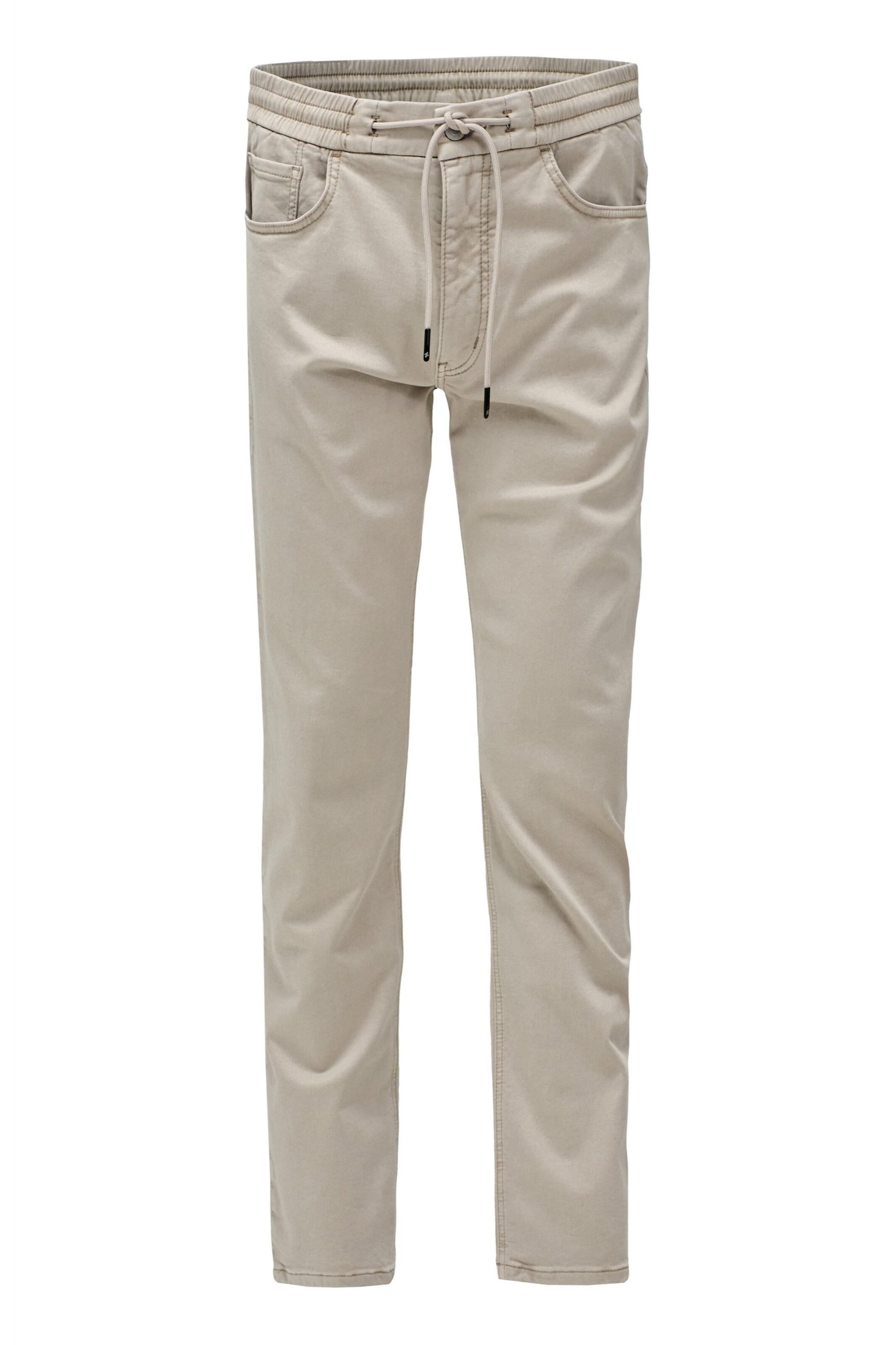 Coupe slim Pantalon chino 'Joggers' Salsa Jeans en beige : devant