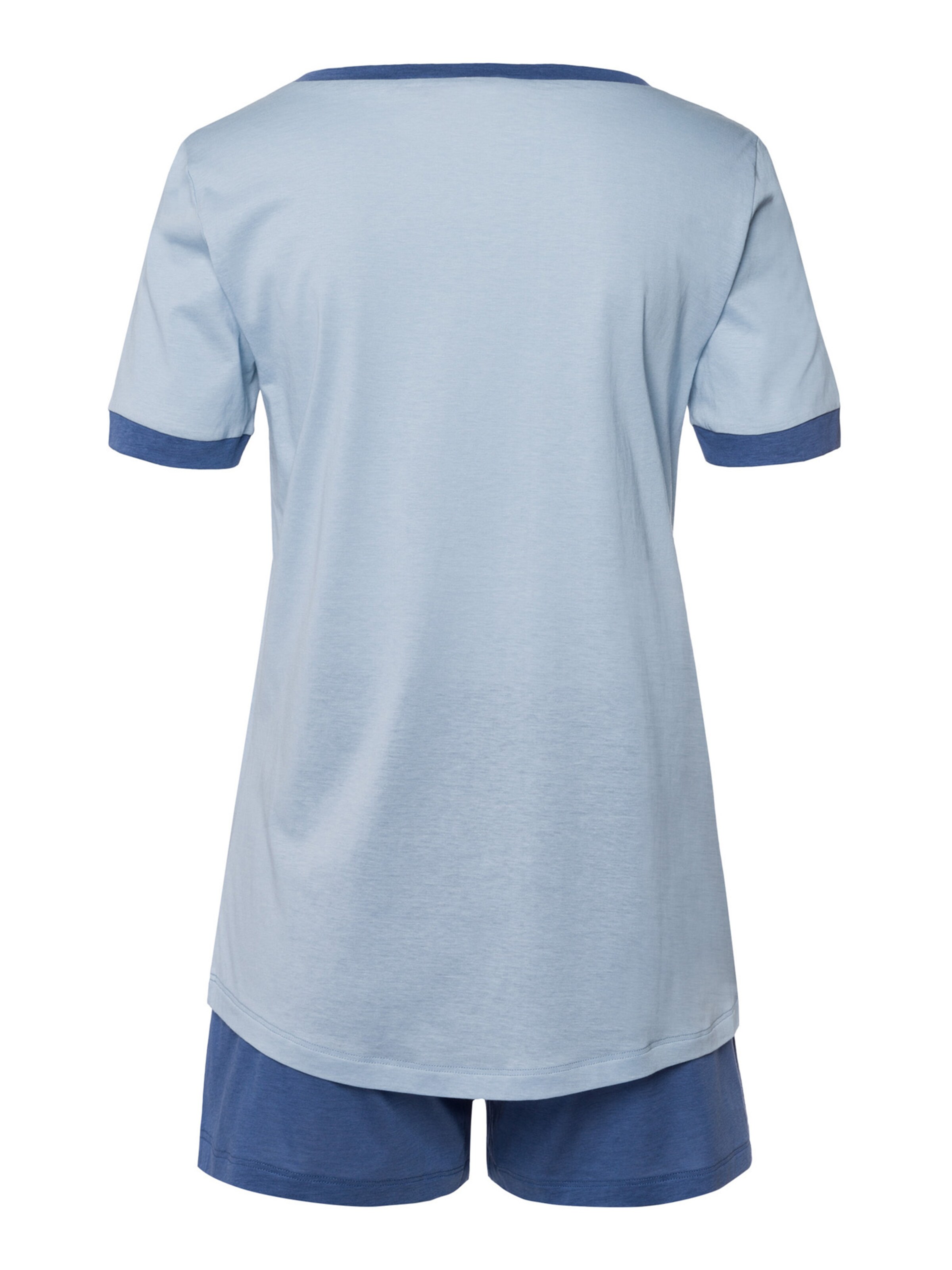 Hanro Korte pyjama 'Laura' in Blauw