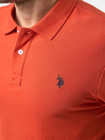 U.S. POLO ASSN. Regular Fit Poloshirt 'Alfred' in Braun