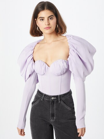 Misspap Blouse body in Lila: voorkant