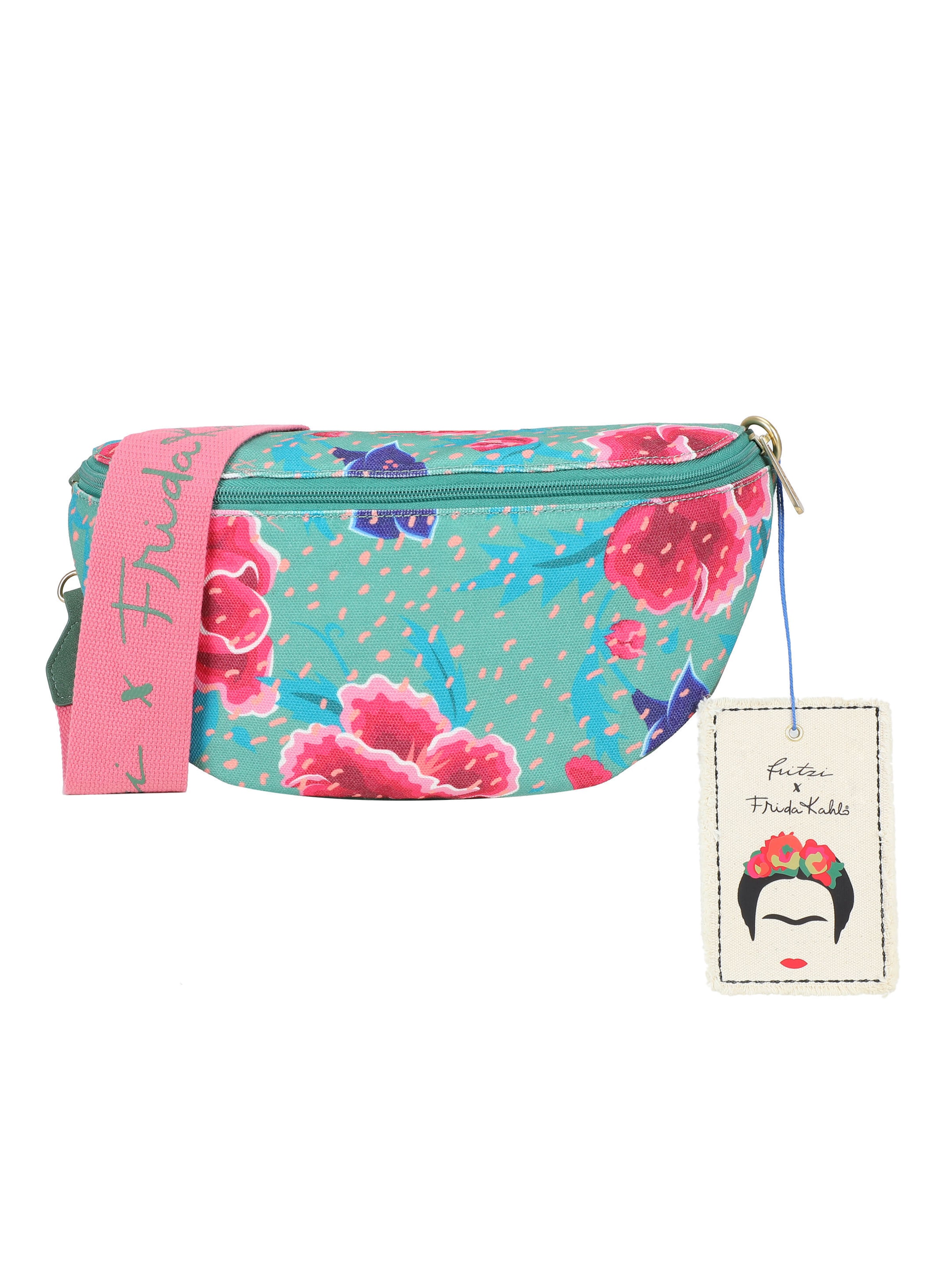 Fritzi aus Preußen Bum Bag 'Fritzi x F. Kahlo' Medium Limited Flower in Grün: Vorderseite