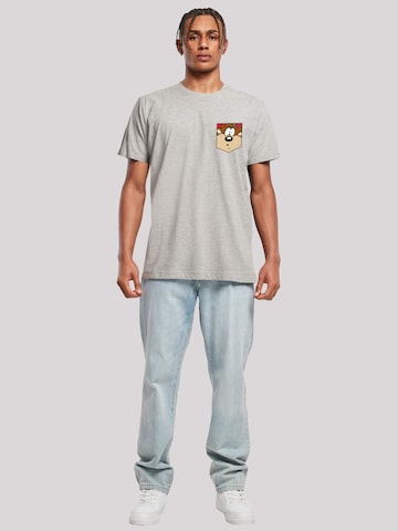 F4NT4STIC Shirt 'Looney Tunes Tasmanian Devil Face' in Grey