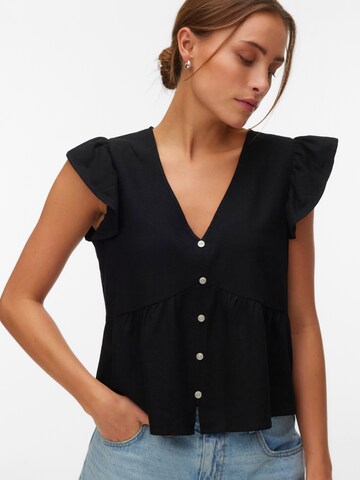VERO MODA Blouse 'VMMYMILO' in Zwart: voorkant