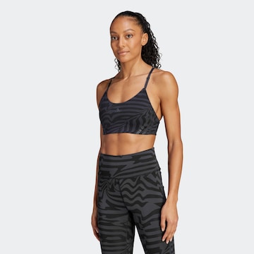 ADIDAS PERFORMANCE Low Support Sports Bra 'Aeroimpact Light-Support Jacquard 3-Stripes' in Grey: front