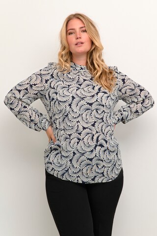 KAFFE CURVE Blouse 'Marina' in Wit: voorkant