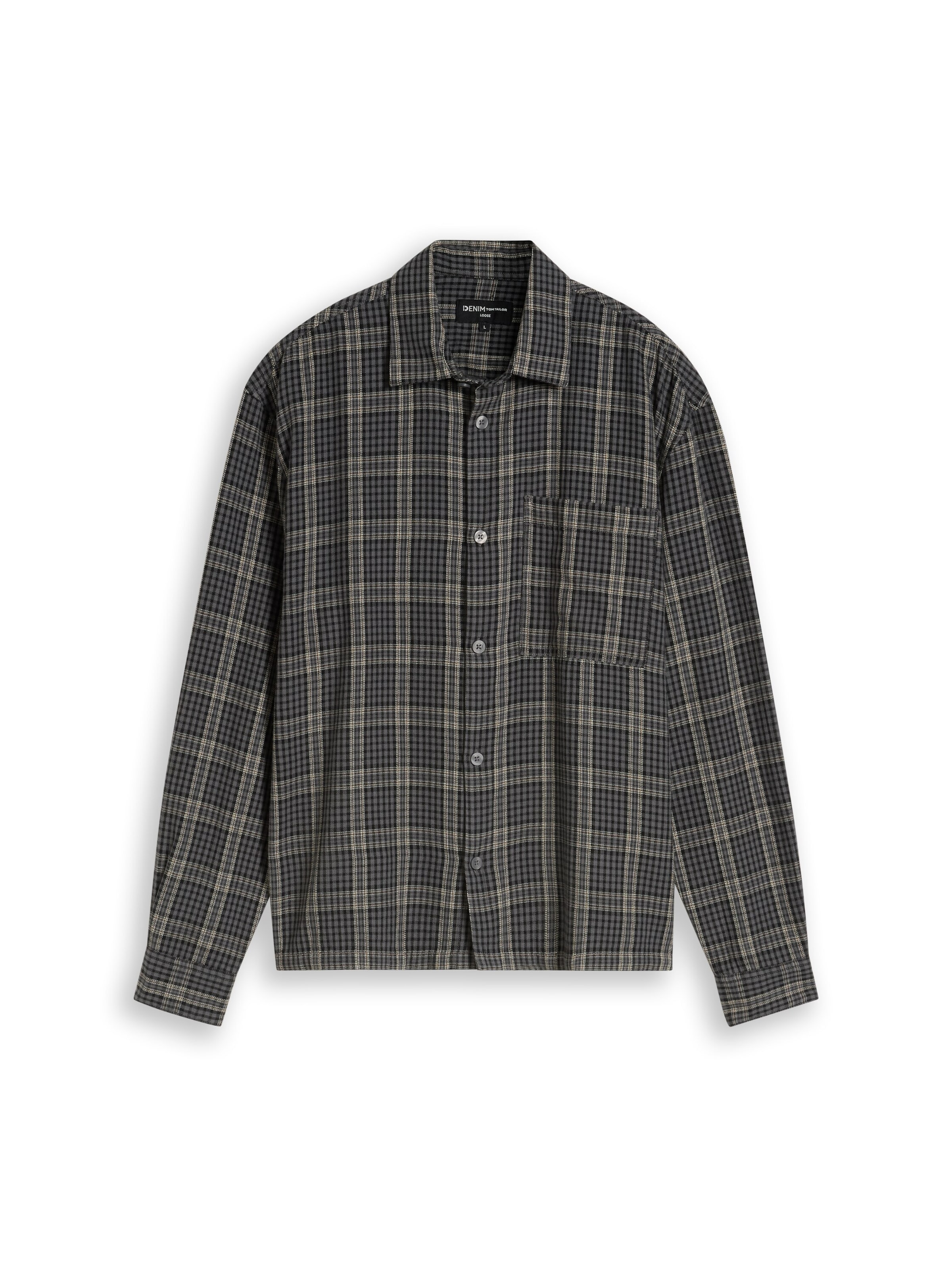 TOM TAILOR DENIM - Ajuste regular Camisa en gris: frente