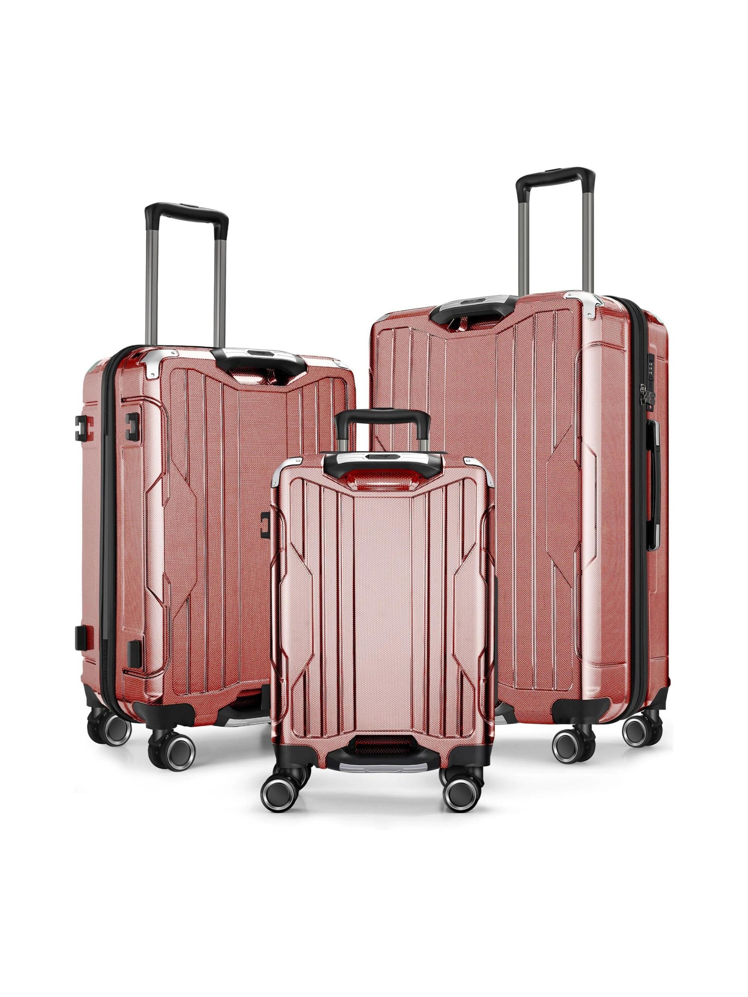 4FLY Suitcase Set 'Carbo' in Pink: front