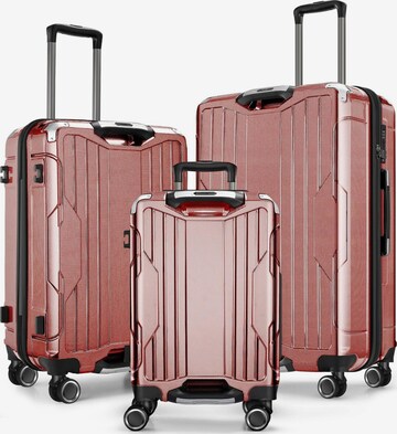 4FLY Kofferset 'Carbo' in Pink: Vorderseite