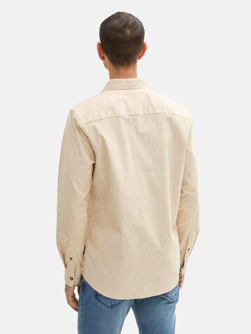 TOM TAILOR Regular fit Overhemd in Beige