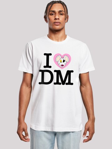 T-Shirt 'Danger Mouse I Love DM' F4NT4STIC en blanc : devant
