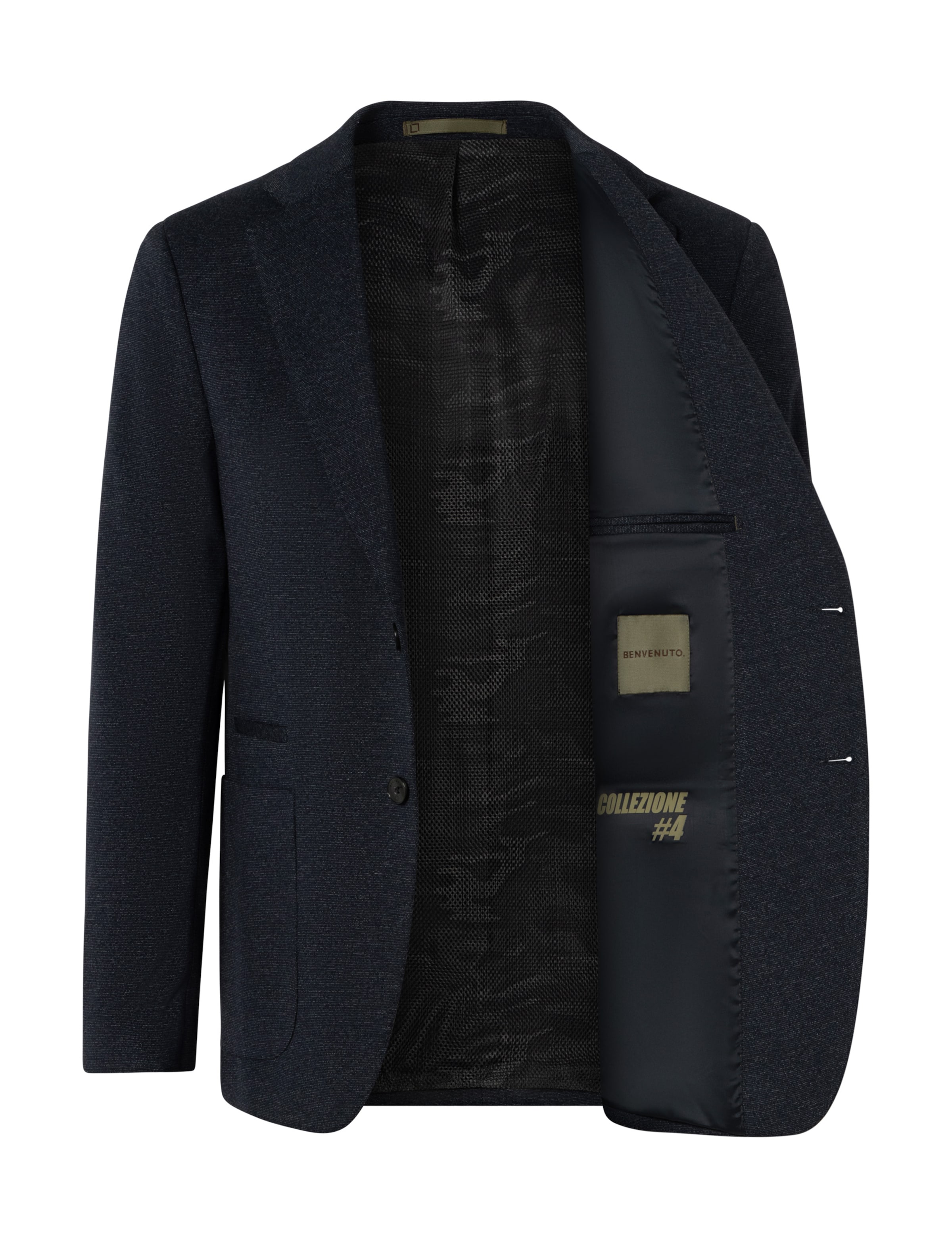 BENVENUTO Slimfit MATTEO MESSINA J 2929 Anzug, das Model ist 188cm,trägt Größe 50 in Blau