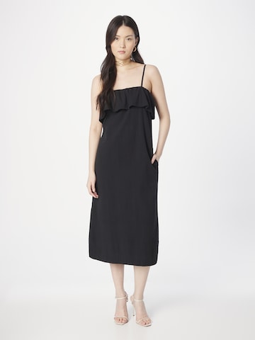 KnowledgeCotton Apparel Summer Dress in Black: front