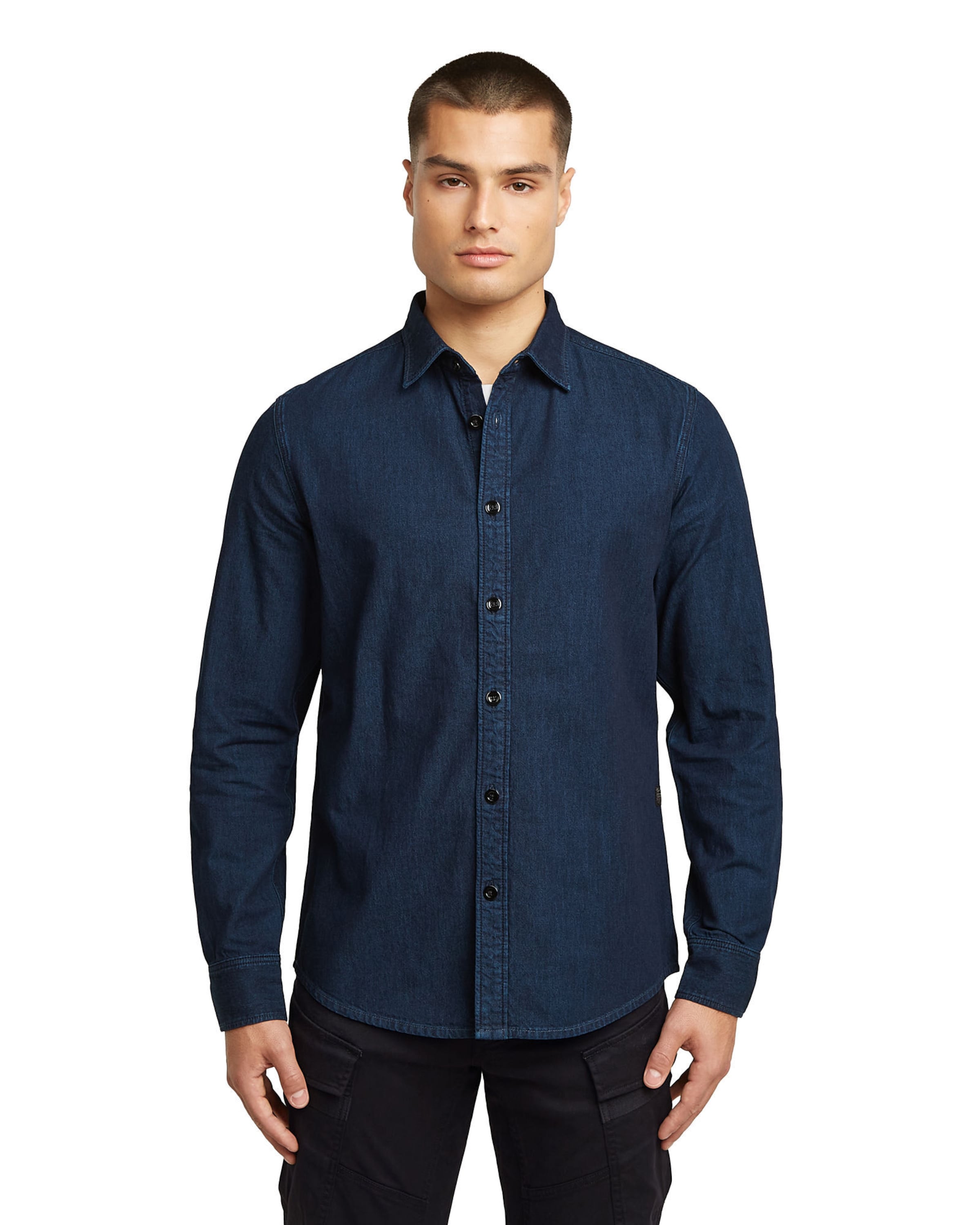 G-STAR Regular fit Button Up Shirt in Blue: front