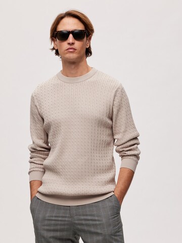 SELECTED HOMME Sweater 'MADDEN' in Beige