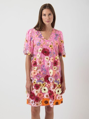 YAS Jurk 'YASFlowering' in Roze: voorkant