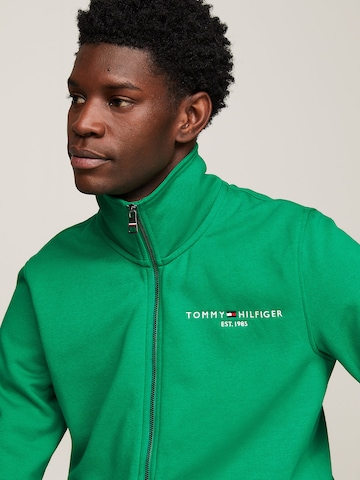 TOMMY HILFIGER Zip-Up Hoodie 'Stand-Up Collar' in Green