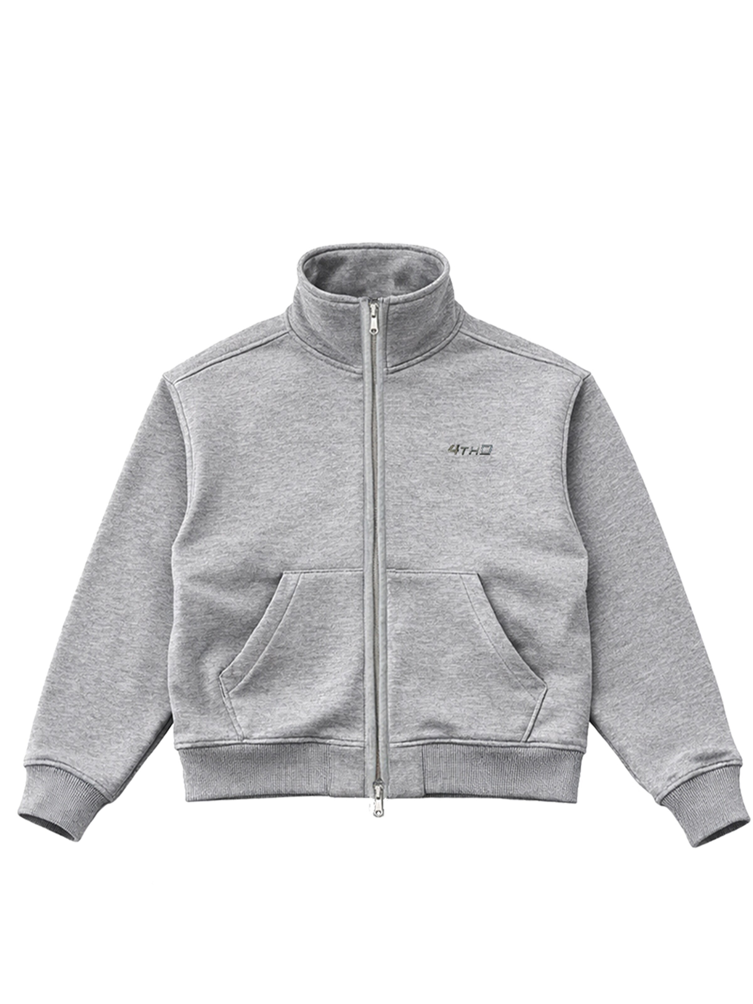 4thD - Sudadera con cremallera en gris: frente