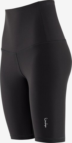 Winshape Slimfit Urheiluhousut 'HWL412C' värissä musta