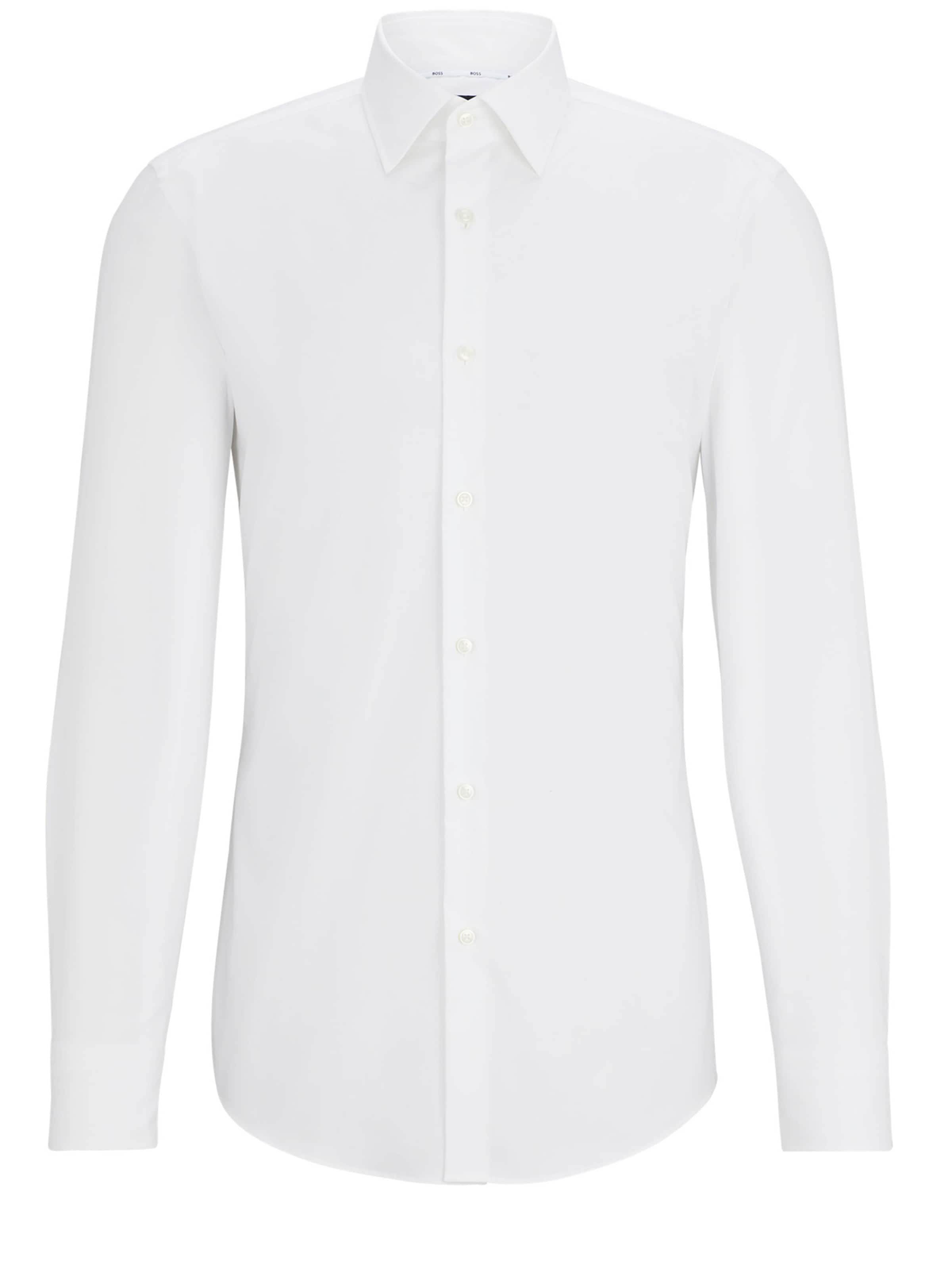 BOSS Slim fit Poslovna srajca 'Hank' | bela barva: sprednja stran