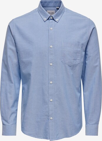 Coupe slim Chemise 'Alvaro' Only & Sons en bleu : devant