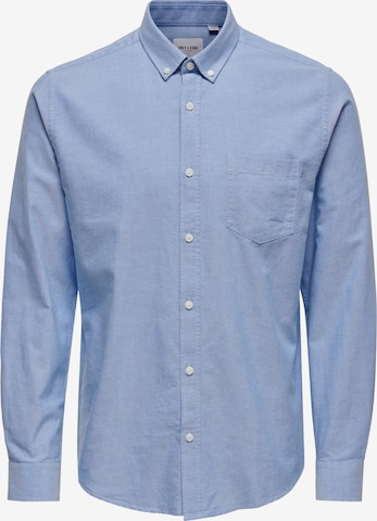 Only & Sons Slim fit Button Up Shirt 'Alvaro' in Blue: front