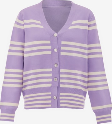ZITHA Knit Cardigan in Purple: front