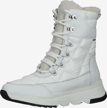 GEOX Lace-Up Ankle Boots in White: front