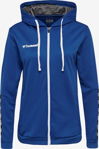 Hummel Athletic Zip-Up Hoodie in Blue: front