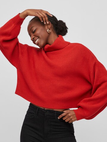 VILA Sweater 'PLAMENA' in Red