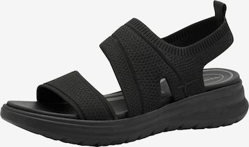 Sandales Tamaris en noir : devant