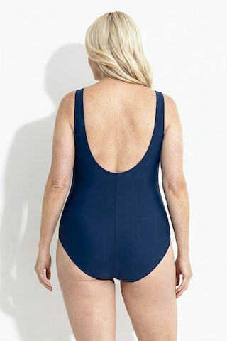 Ulla Popken Bralette Swimsuit in Blue