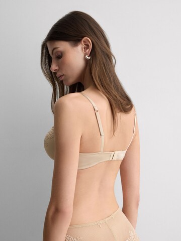 INTIMISSIMI Balconette Bra 'Sofia Silky Flowers' in Beige