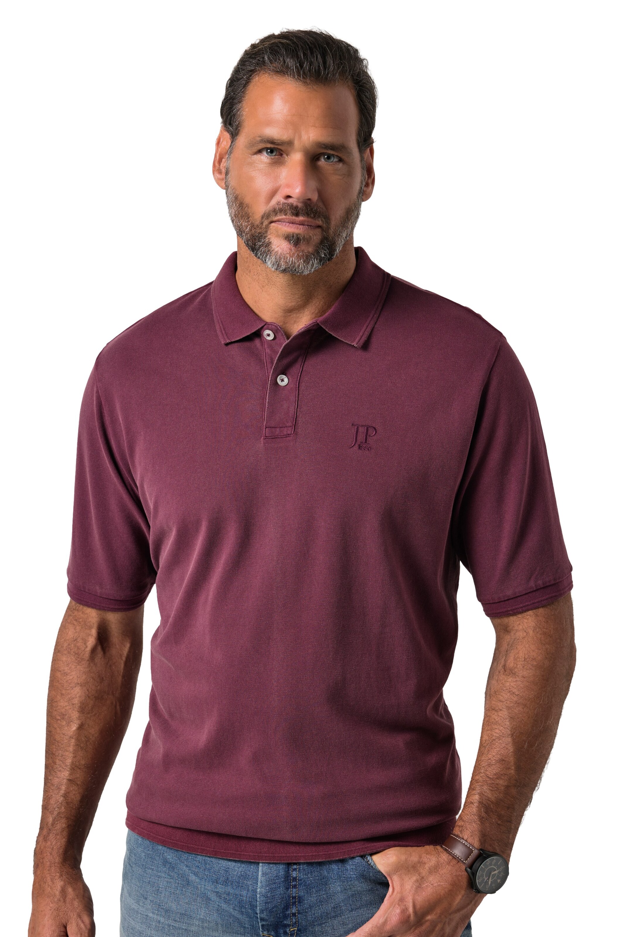 JP1880 Poloshirt in Lila: Vorderseite