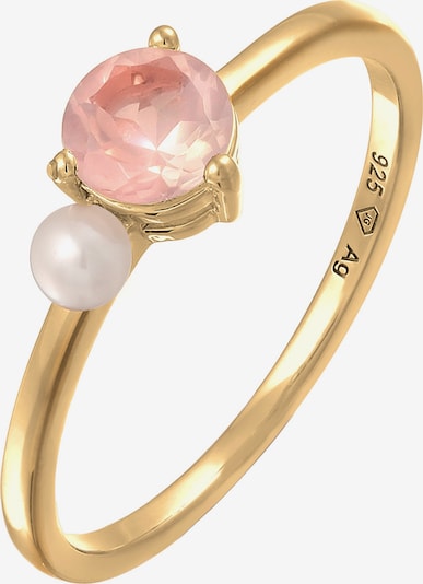 ELLI PREMIUM Ring 'Perle' in gold / pink / perlweiß, Produktansicht