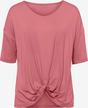 Maglietta ' Kurzarmshirt mit Knoten-Optik ' di heine in rosso: frontale