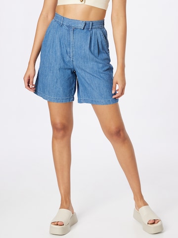 PIECES Regular Pleated Jeans 'HOPE' in Blue: front