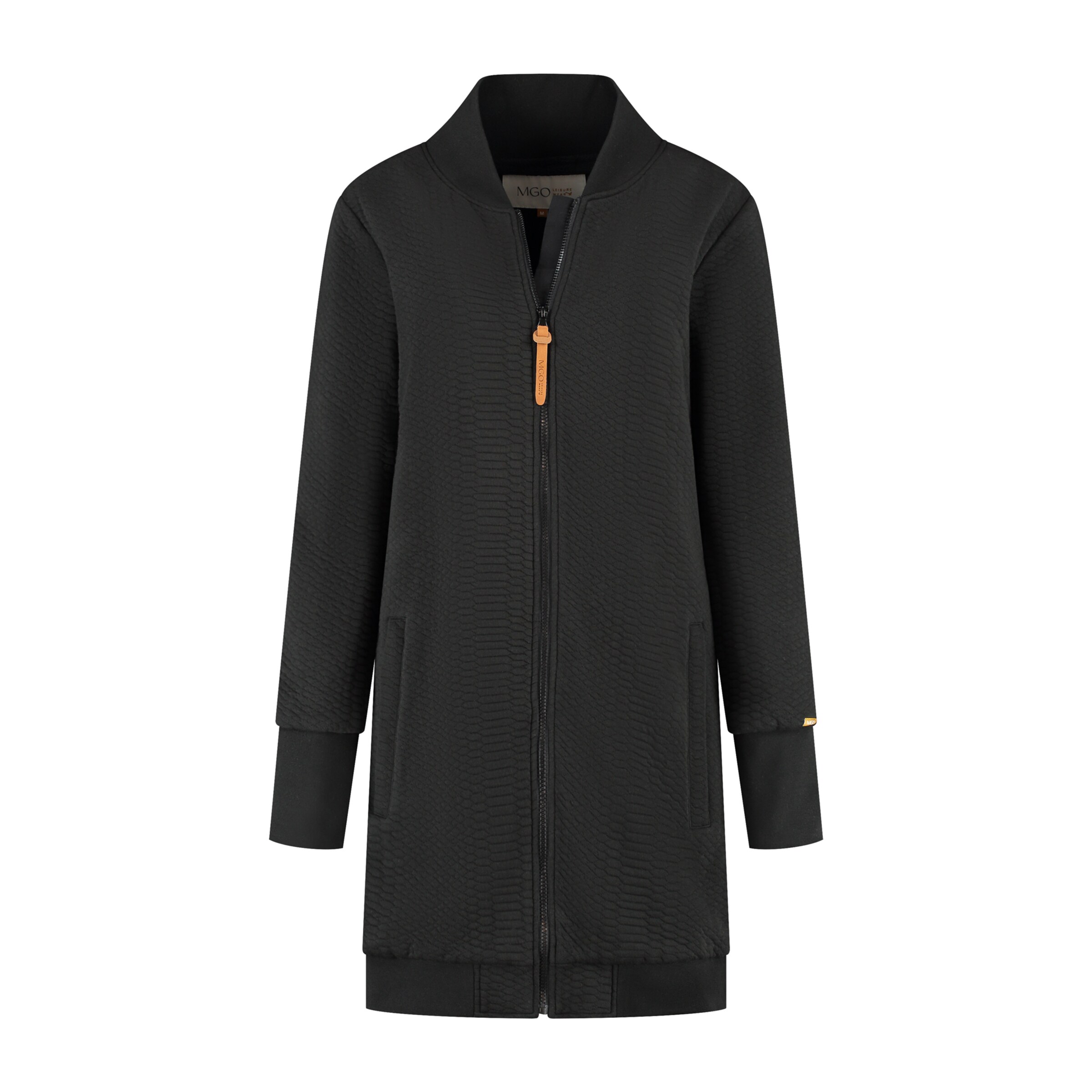 MGO Sweatjacke 'Rosan' in Schwarz: Vorderseite