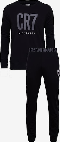 Pijama lungă 'Homewear' de la CR7 - Cristiano Ronaldo pe negru: față