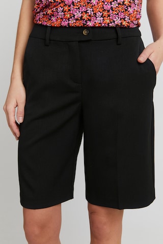 Fransa Regular Trousers with creases in Black